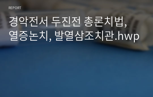 경악전서 두진전 총론치법, 열증논치, 발열삼조치관.hwp