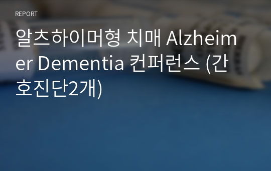 알츠하이머형 치매 Alzheimer Dementia 컨퍼런스 (간호진단2개)