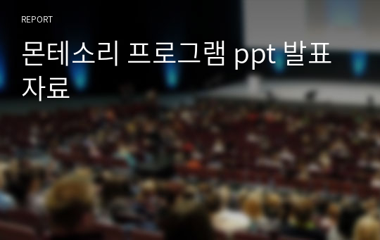 몬테소리 프로그램 ppt 발표자료