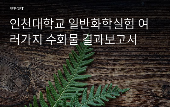 인천대학교 일반화학실험 여러가지 수화물 결과보고서