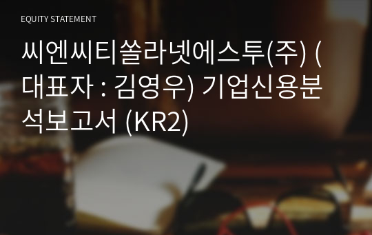 씨엔씨티쏠라넷에스투(주) 기업신용분석보고서 (KR2)