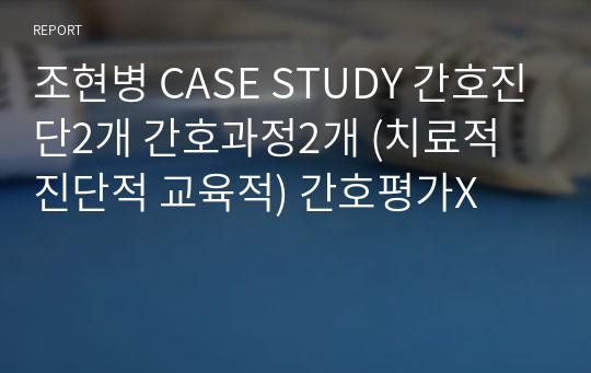 조현병 CASE STUDY 간호진단2개 간호과정2개 (치료적 진단적 교육적) 간호평가X