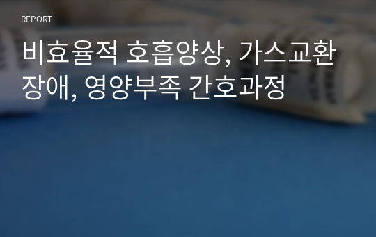 비효율적 호흡양상, 가스교환장애, 영양부족 간호과정