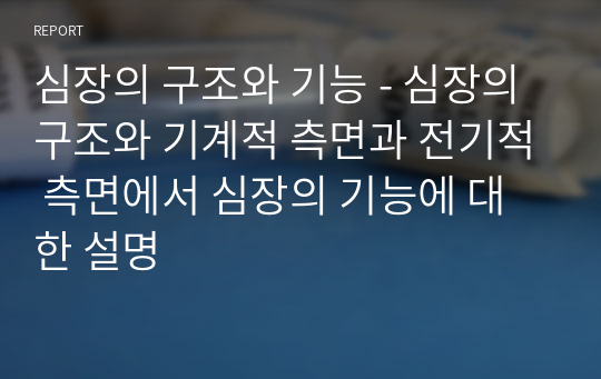 심장의 구조와 기능 - 심장의 구조와 기계적 측면과 전기적 측면에서 심장의 기능에 대한 설명