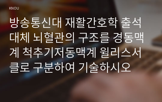 방송통신대 재활간호학 출석대체 뇌혈관의 구조를 경동맥계 척추기저동맥계 윌리스서클로 구분하여 기술하시오