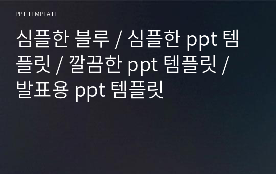 심플한 블루 / 심플한 ppt 템플릿 / 깔끔한 ppt 템플릿 / 발표용 ppt 템플릿