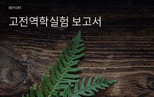 고전역학실험 보고서