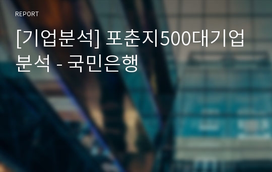 [기업분석] 포춘지500대기업분석 - 국민은행