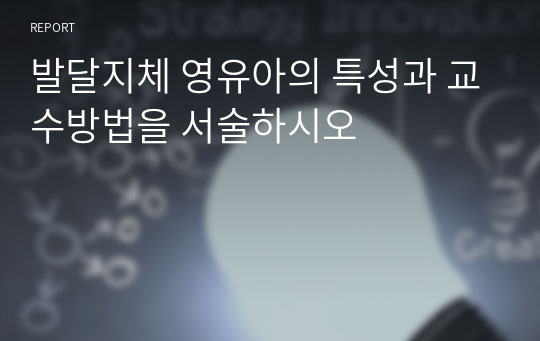 발달지체 영유아의 특성과 교수방법을 서술하시오