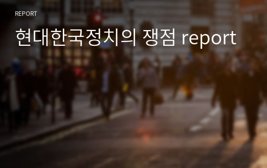 현대한국정치의 쟁점 report