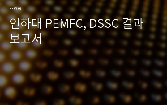 인하대 PEMFC, DSSC 결과보고서