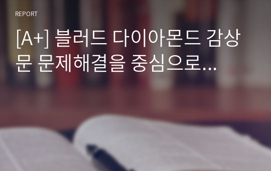 [A+] 블러드 다이아몬드 감상문 문제해결을 중심으로...