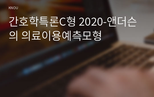 간호학특론C형 2020-앤더슨의 의료이용예측모형