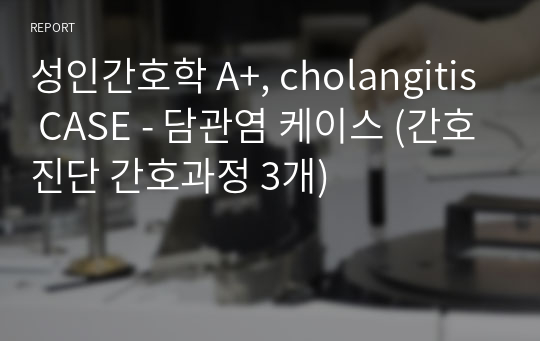 성인간호학 A+, cholangitis CASE - 담관염 케이스 (간호진단 간호과정 3개)