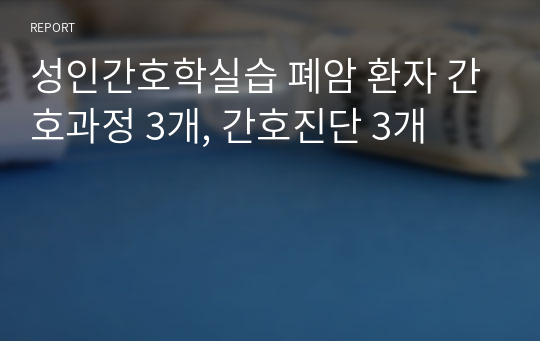 성인간호학실습 폐암 환자 간호과정 3개, 간호진단 3개