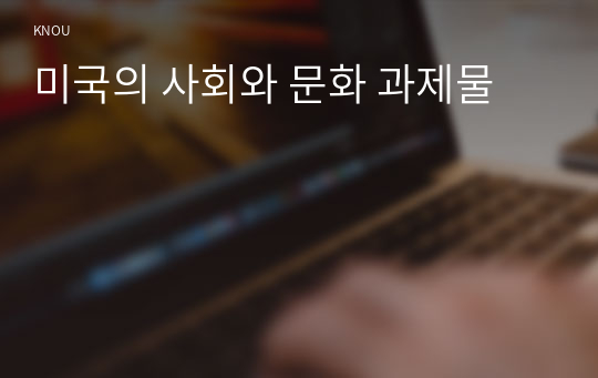 미국의 사회와 문화 과제물