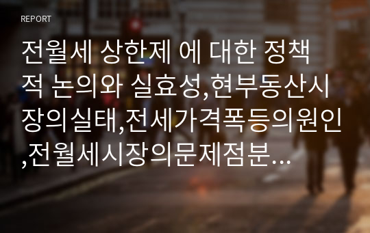 전월세 상한제 에 대한 정책적 논의와 실효성,현부동산시장의실태,전세가격폭등의원인,전월세시장의문제점분석,여야의정책비교