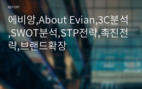 에비앙,About Evian,3C분석,SWOT분석,STP전략,촉진전략,브랜드확장