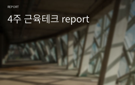 4주 근육테크 report