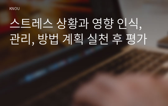 스트레스 상황과 영향 인식, 관리, 방법 계획 실천 후 평가