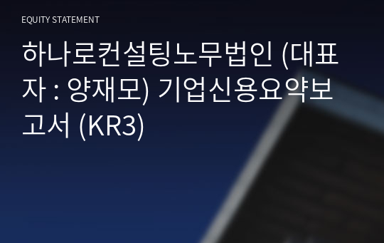 하나로컨설팅노무법인 기업신용요약보고서 (KR3)