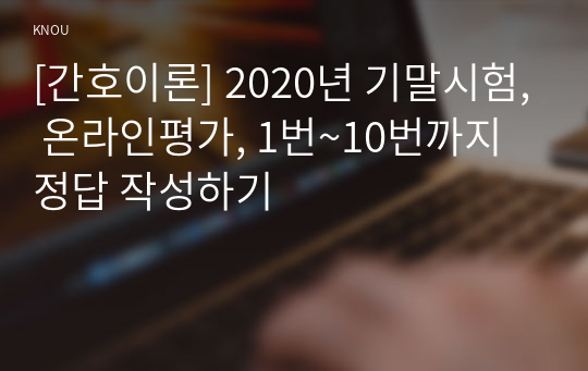 [간호이론] 2020년 기말시험, 온라인평가, 1번~10번까지 정답 작성하기