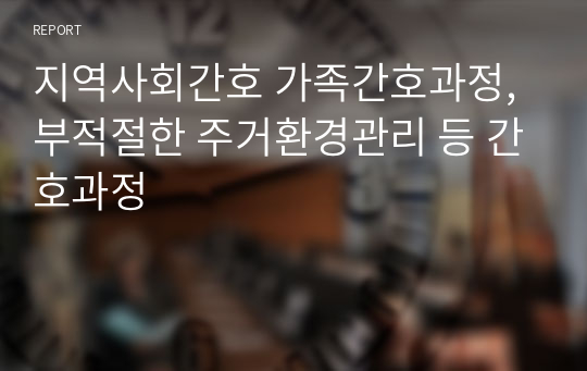 지역사회간호 가족간호과정, 부적절한 주거환경관리 등 간호과정