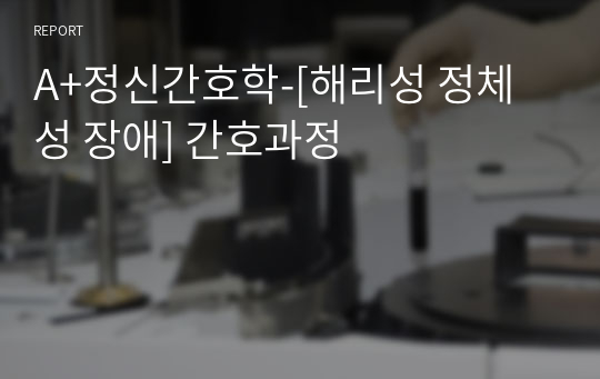 A+정신간호학-[해리성 정체성 장애] 간호과정