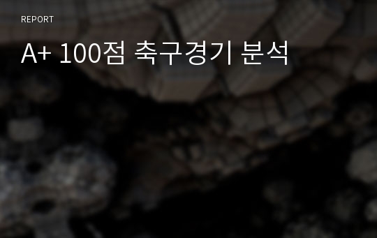 A+ 100점 축구경기 분석