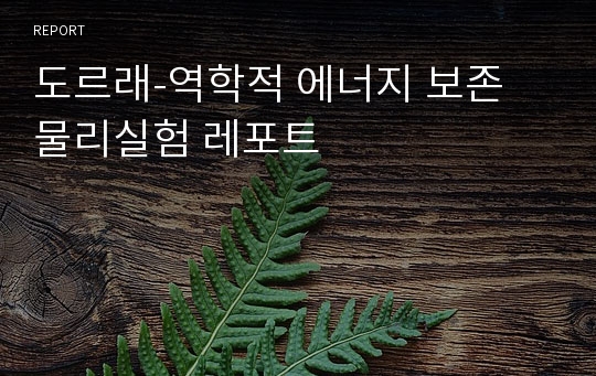 도르래-역학적 에너지 보존 물리실험 레포트