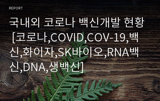 국내외 코로나 백신개발 현황 [코로나,COVID,COV-19,백신,화이자,SK바이오,RNA백신,DNA,생백신]