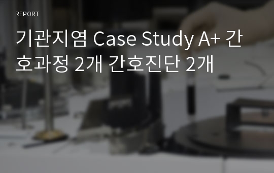 기관지염 Case Study A+ 간호과정 2개 간호진단 2개