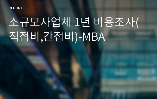 소규모사업체 1년 비용조사(직접비,간접비)-MBA