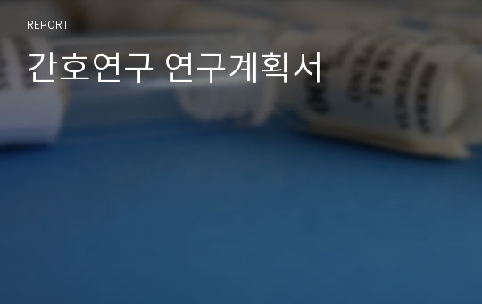 간호연구 연구계획서