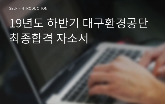 19년도 하반기 대구환경공단 최종합격 자소서