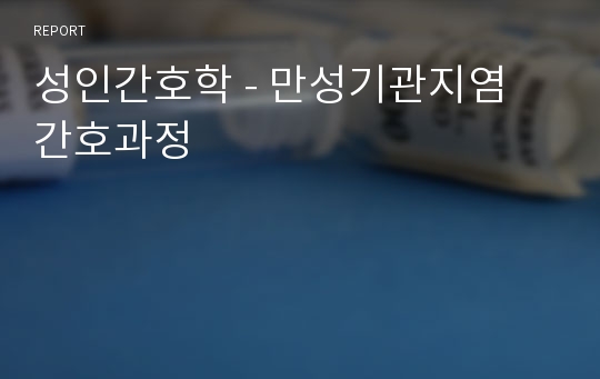 성인간호학 - 만성기관지염 간호과정