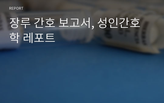 장루 간호 보고서, 성인간호학 레포트