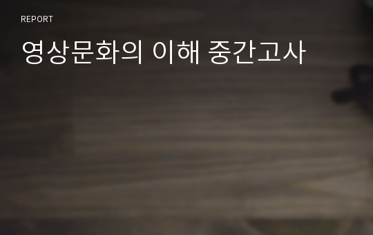 영상문화의 이해 중간고사