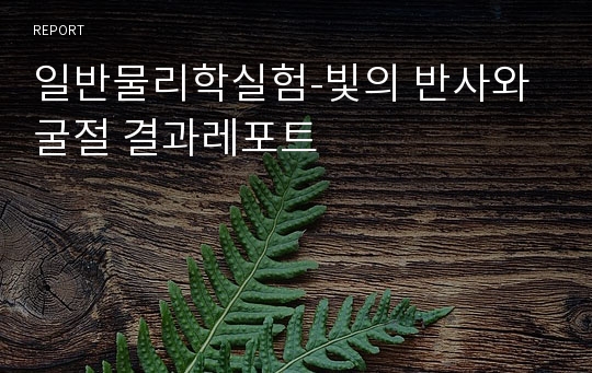 일반물리학실험-빛의 반사와 굴절 결과레포트