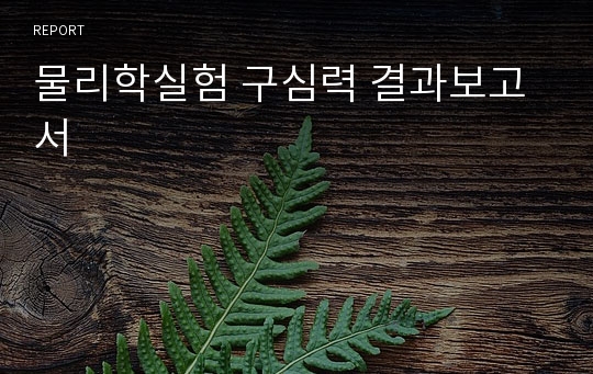 물리학실험 구심력 결과보고서