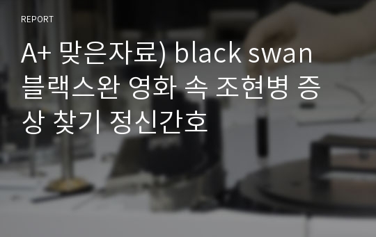 A+ 맞은자료) black swan 블랙스완 영화 속 조현병 증상 찾기 정신간호