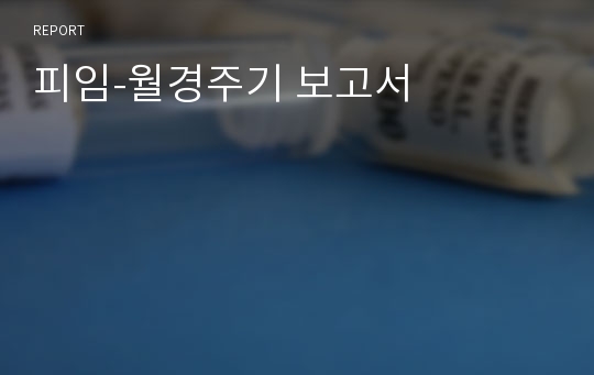 피임-월경주기 보고서