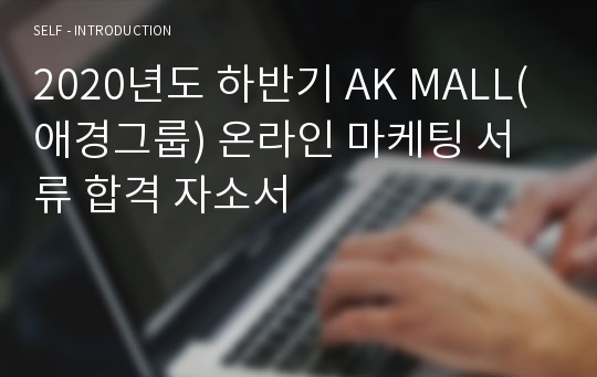 [문과] AK MALL(애경그룹) 온라인 마케팅 서류 합격 자소서