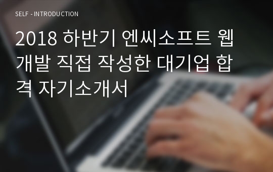 2018 하반기 엔씨소프트 웹개발 직접 작성한 대기업 합격 자기소개서