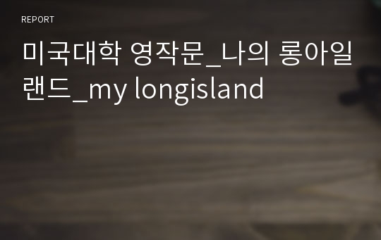 미국대학 영작문_나의 롱아일랜드_my longisland