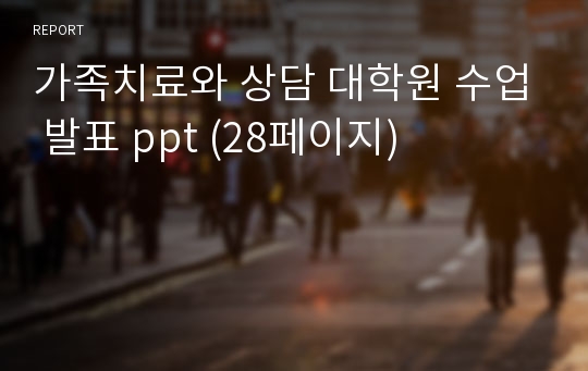 가족치료와 상담 대학원 수업 발표 ppt (28페이지)