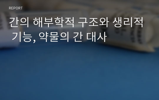 간의 해부학적 구조와 생리적 기능, 약물의 간 대사