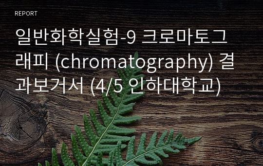 일반화학실험-9 크로마토그래피 (chromatography) 결과보거서 (4/5 인하대학교)