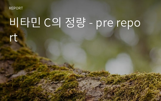 비타민 C의 정량 - pre report