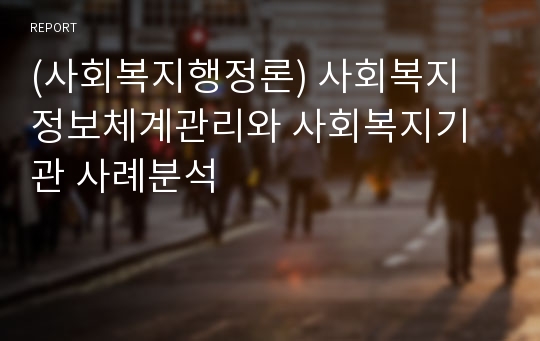 (사회복지행정론) 사회복지 정보체계관리와 사회복지기관 사례분석